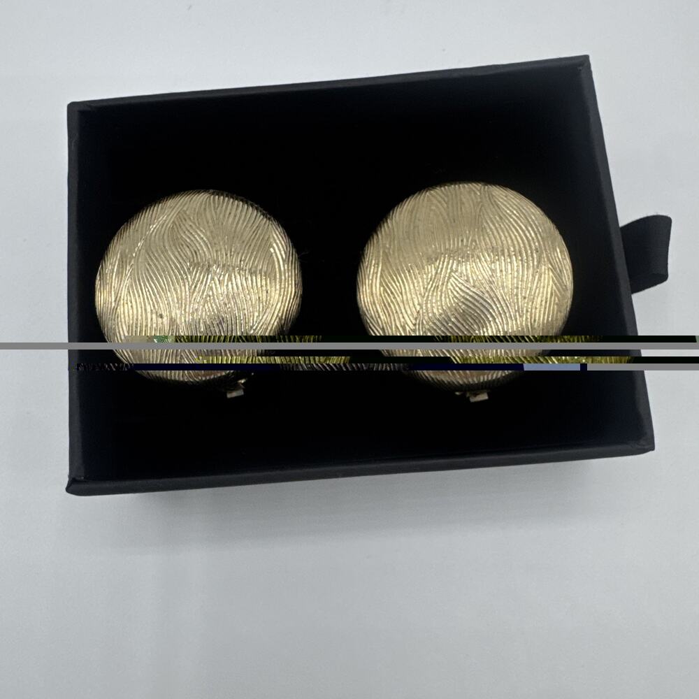 Vintage Retro CORO Signed Round Textured Gold Tone Clip-On Earrings